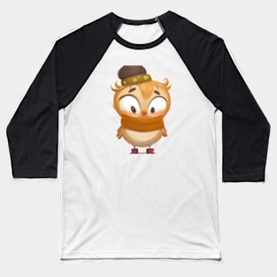 Cute Owl Drawing Baseball T-Shirt